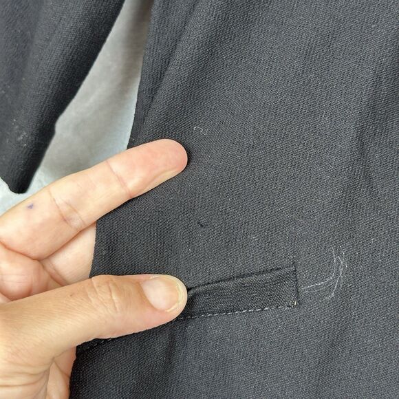 Eileen Fisher Open Front Kimono Cardigan S Black Crepe Pockets Minimal Capsule - Picture 7 of 15